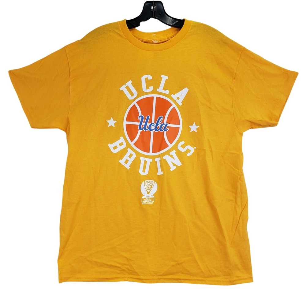 UCLA Bruins Pac-12 Basketball T-Shirt Mens Large Gold Sportswear Collegiate